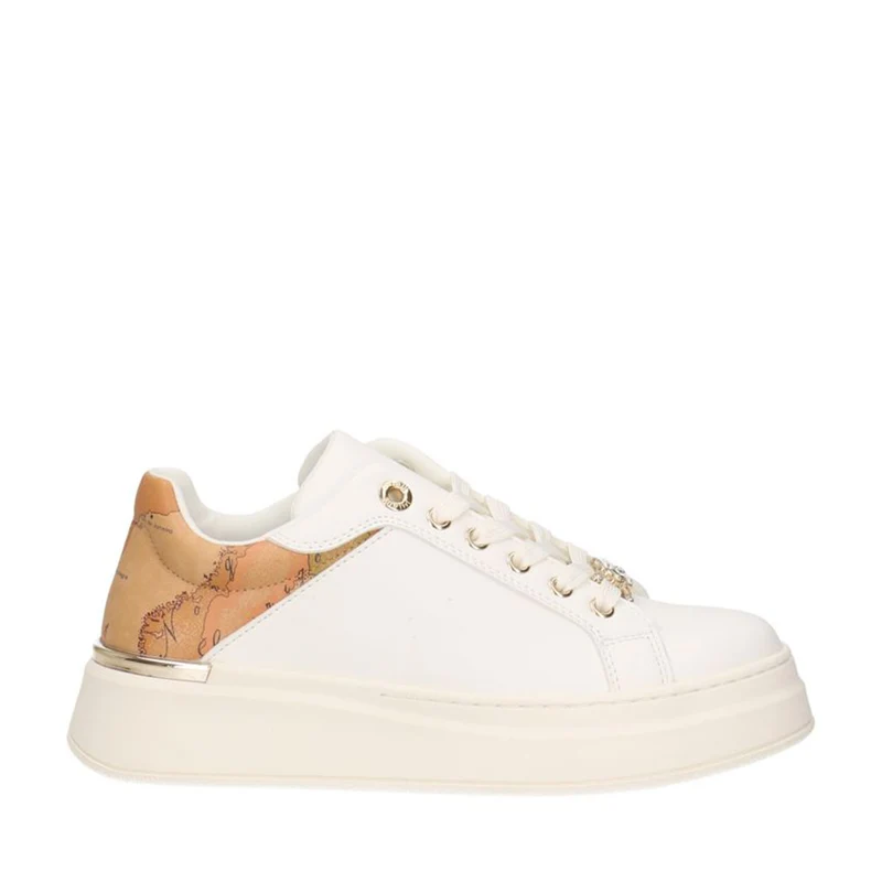 Sneakers Platform 1A Classe Alviero Martini Bianco con Inserti Geo Beige 2133