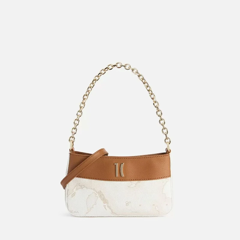 Pochette con Catena 1A Classe Alviero Martini linea Heritage Geo colore Geo White PO42