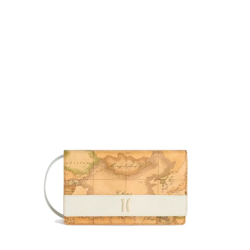 Clutch a Tracolla con Pattina 1A Classe Alviero Martini linea Heritage Geo colore Geo Classic e Avorio PO40