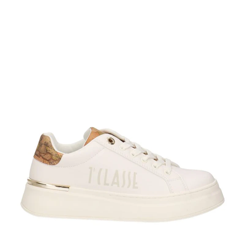 Sneakers Platform 1A Classe Alviero Martini Bianco con Inserti Beige Geo 2136