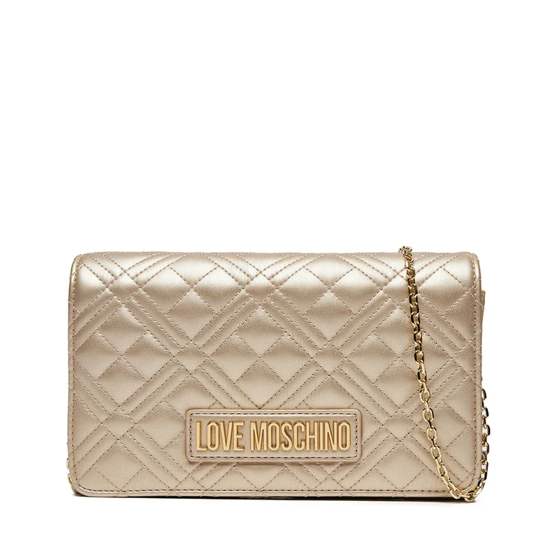 Clutch Donna con Tracolla LOVE MOSCHINO linea Smart Daily Quilted Metallic Gold