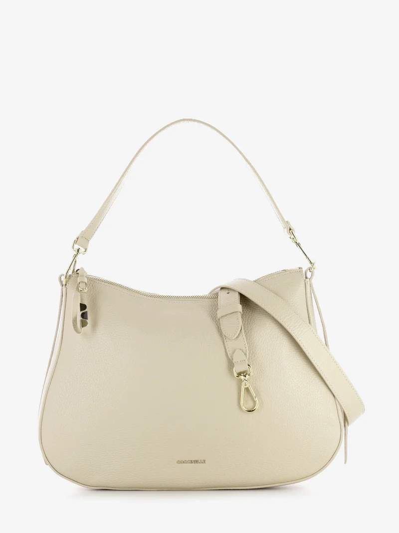 Handbag grained leather sandshell