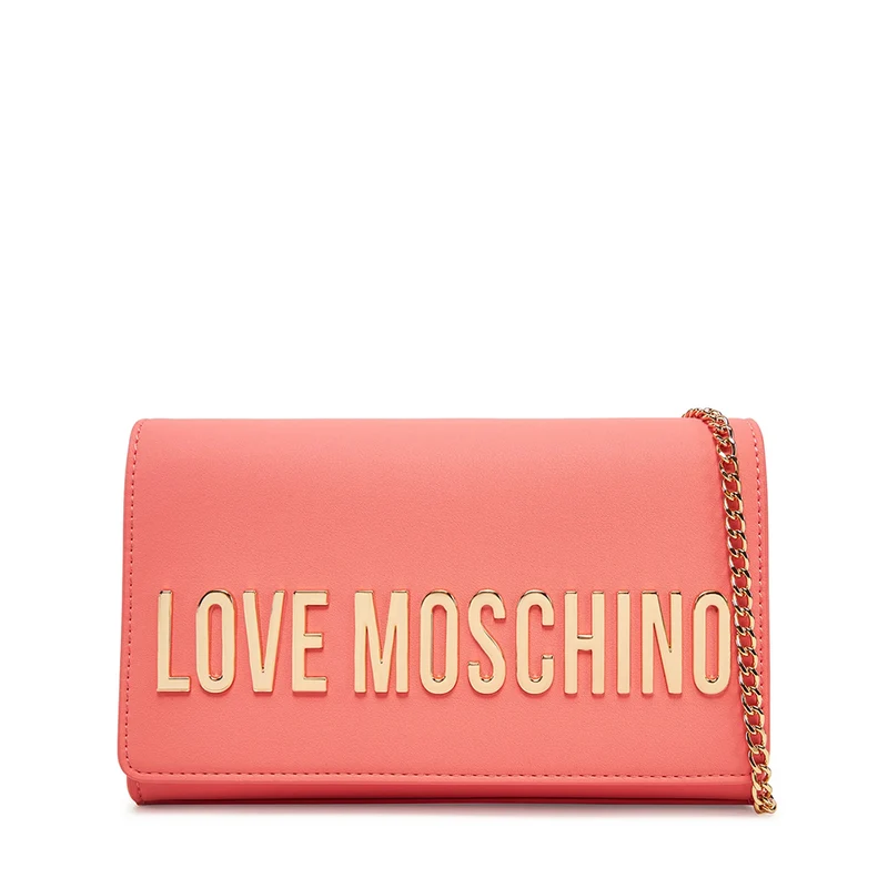 Clutch Donna con Tracolla LOVE MOSCHINO linea Smart Daily Bag Lettering Logo Corallo