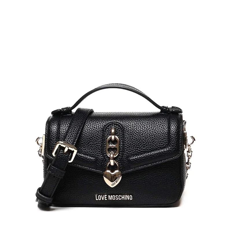 Borsa Donna a Mano con Tracolla LOVE MOSCHINO linea Chain Detail Nero