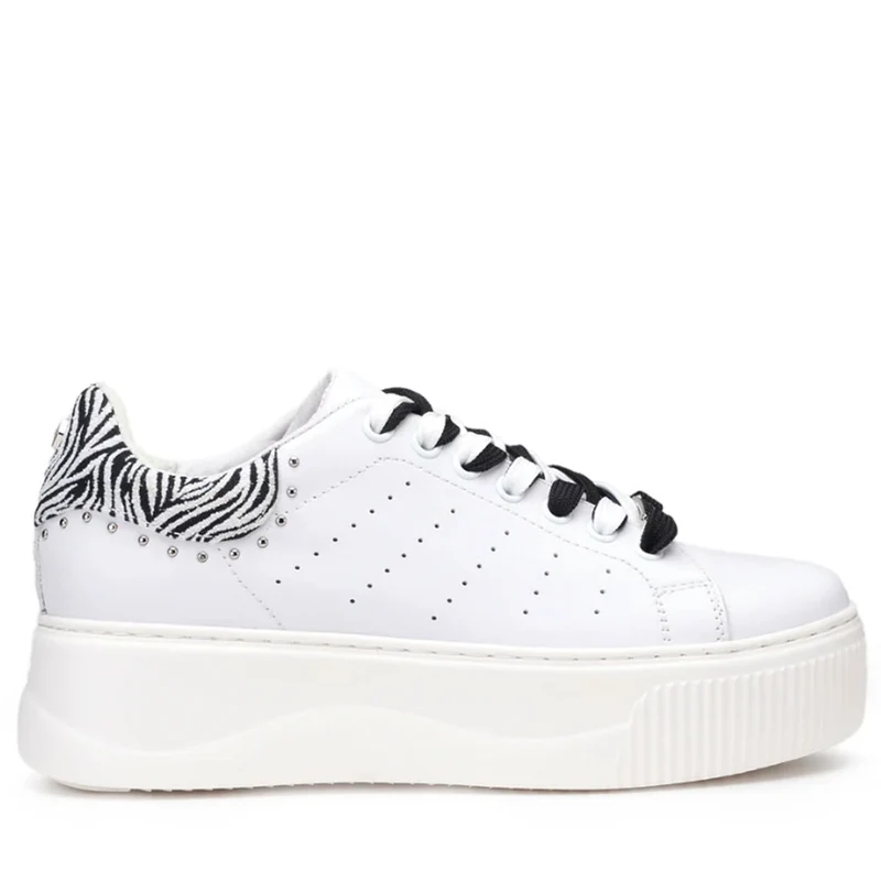 Sneakers Donna CULT Perry 4418 in Pelle Colore White - Zebra