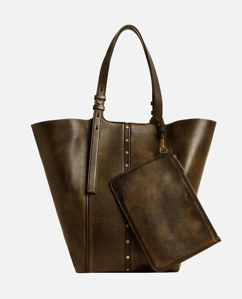 VINTAGE SHOPPING BAG METAL DETAILS