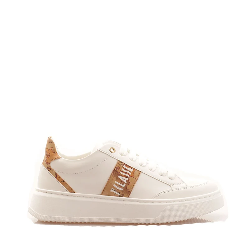 Sneakers Donna 1A Classe Alviero Martini linea Geo Atlantis in Tessuto Gommato Bianco 0889