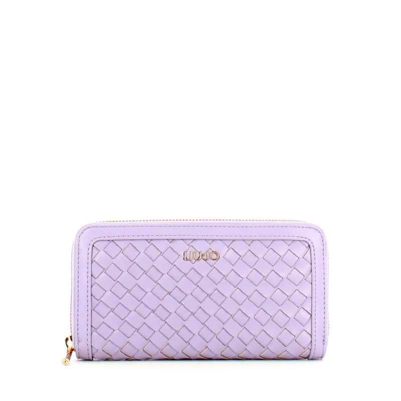 Portafoglio Donna Zip Around LIU JO Intrecciato color Glicine