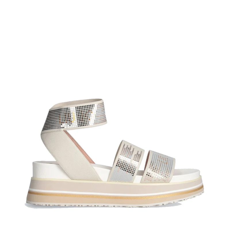 Sandali Platform Donna LIU JO Frida 33 in Tessuto Elastico Beige