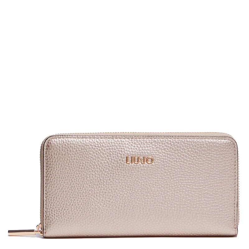 Portafoglio Donna Zip Around LIU JO Effetto Bottalato Light Gold AF3369