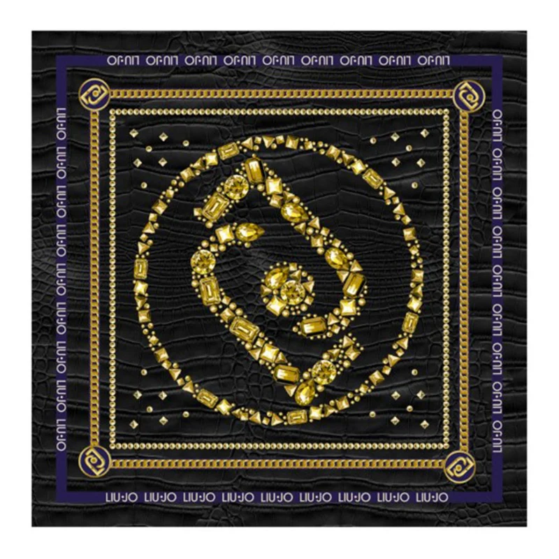 Foulard Donna 120 x 120 cm LIU JO in Tessuto stampato Nero