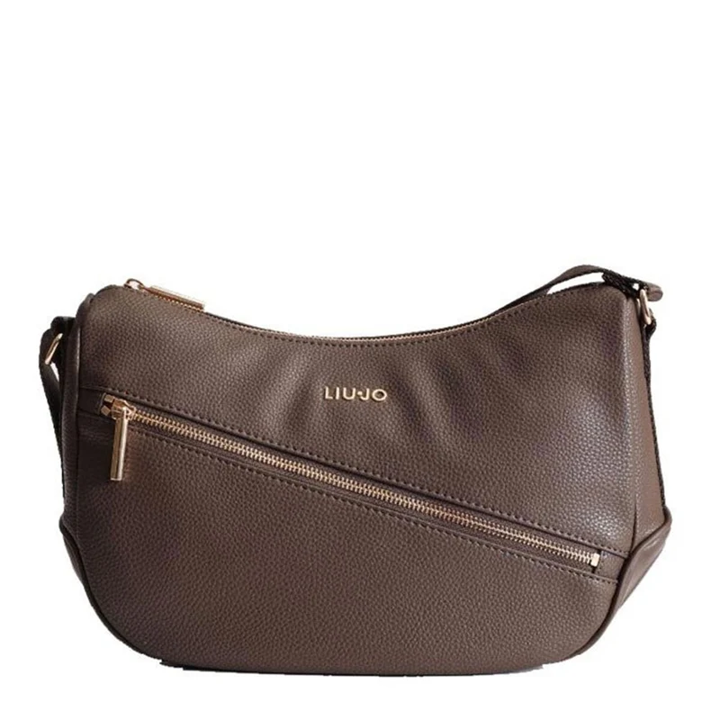Borsa Donna Mezzaluna Media LIU JO Effetto Bottalato colore Moro Light
