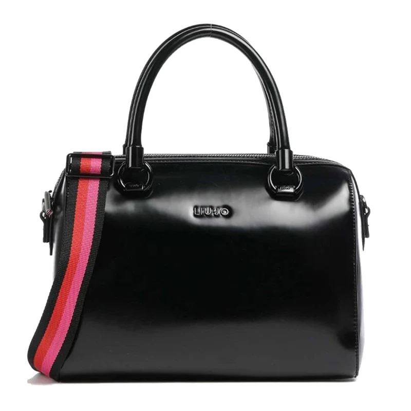 Borsa Donna Bauletto a Mano LIU JO Ecosostenibile Effetto Abrasivato Nero
