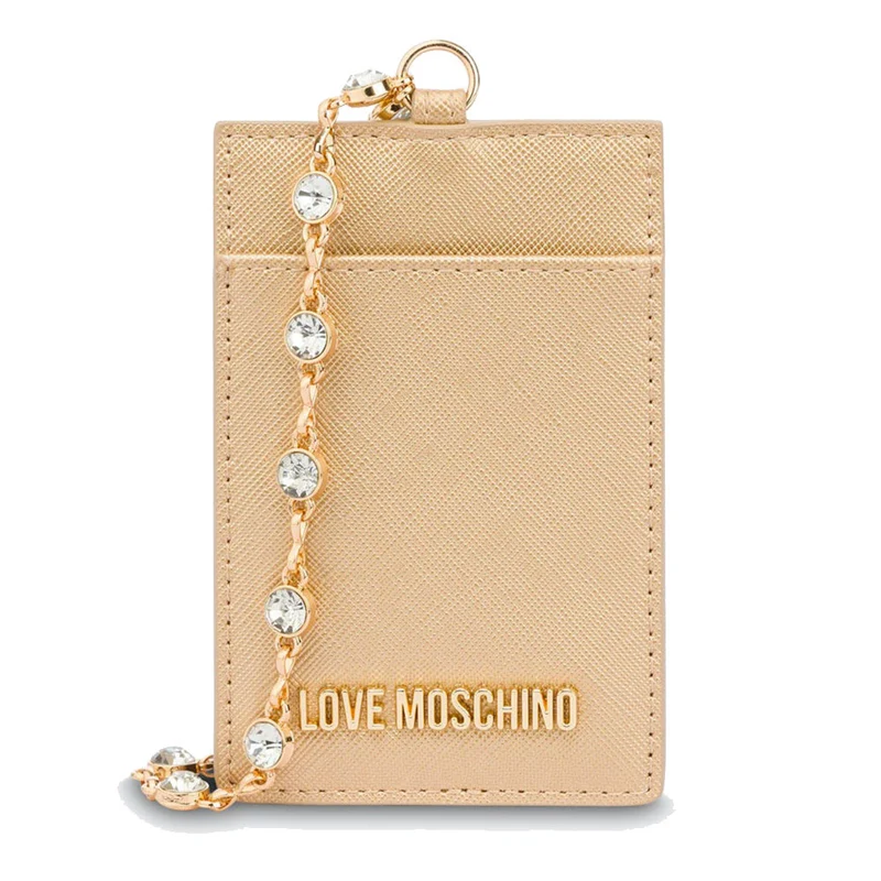 Portacarte con Catena LOVE MOSCHINO linea Gift Capsule color Oro