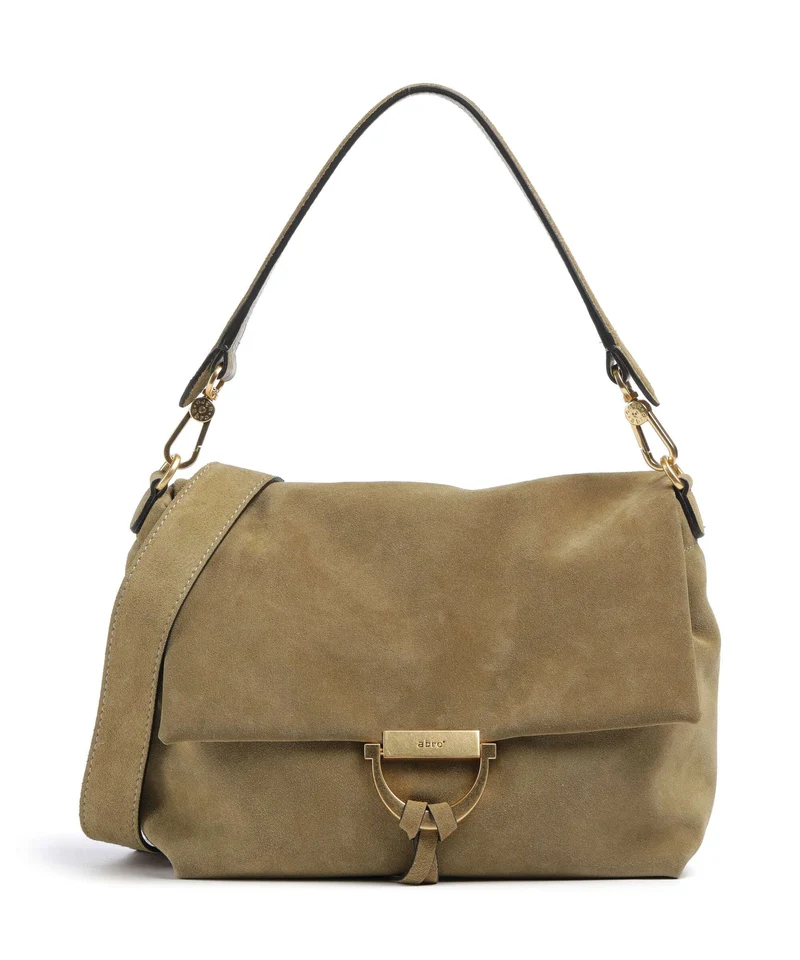 Abro Suede Temi Medium Borsa a spalla mud