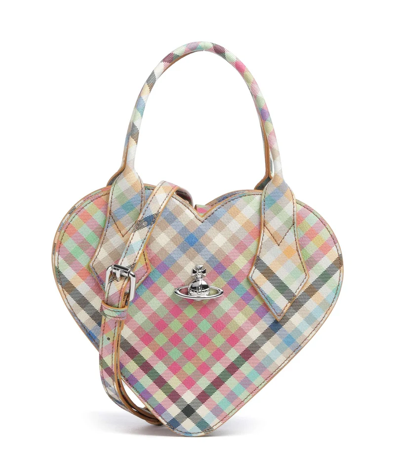 Vivienne Westwood Josephine Heart Buccia D'Arancia Borsa a mano heather plaid