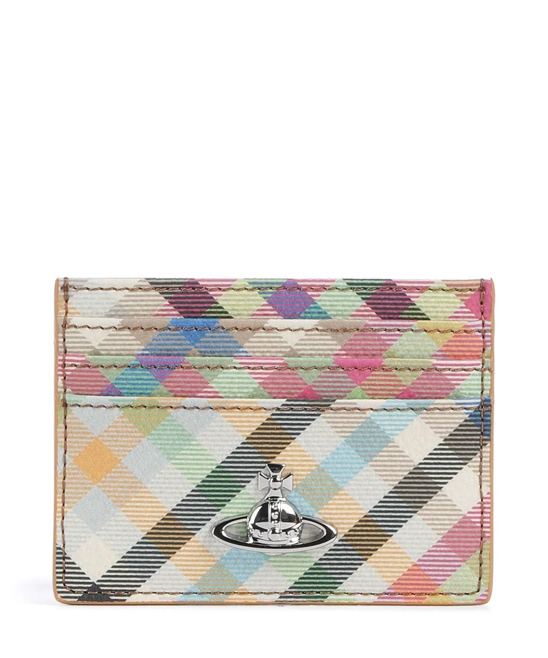 Vivienne Westwood Buccia D'Arancia Porta carte di credito heather plaid