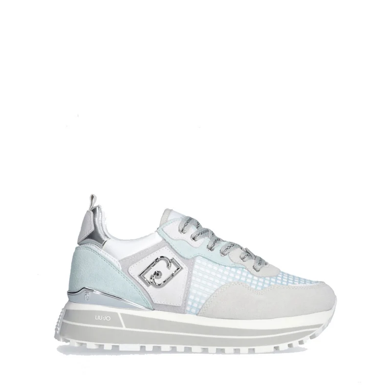Sneakers Platform Donna LIU JO Maxi Wonder 73 in Suede e Mesh Purity e Water