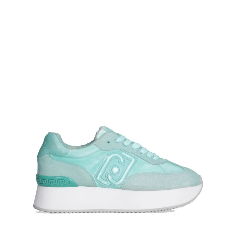 Sneakers Platform LIU JO Dreamy 02 in Suede e Nylon Verde Acqua