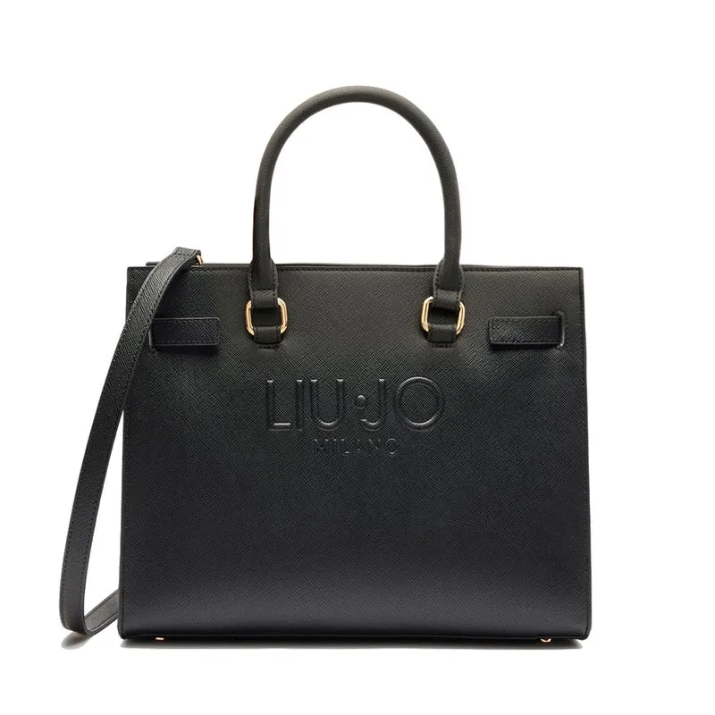 Shopping Bag a Mano LIU JO con Logo in Rilievo colore Nero