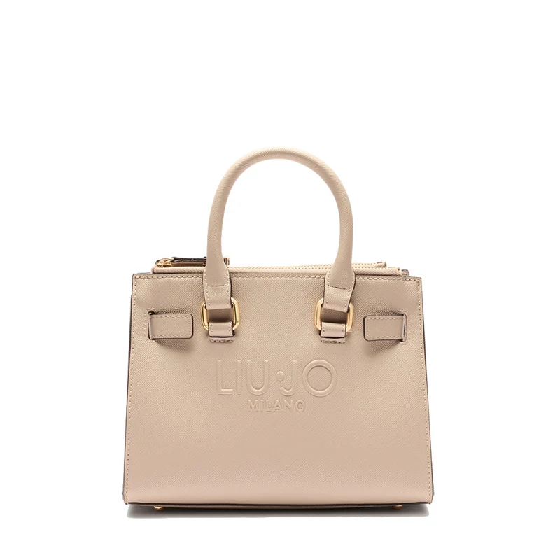 Borsa Donna a Mano LIU JO con Logo in Rilievo Beige