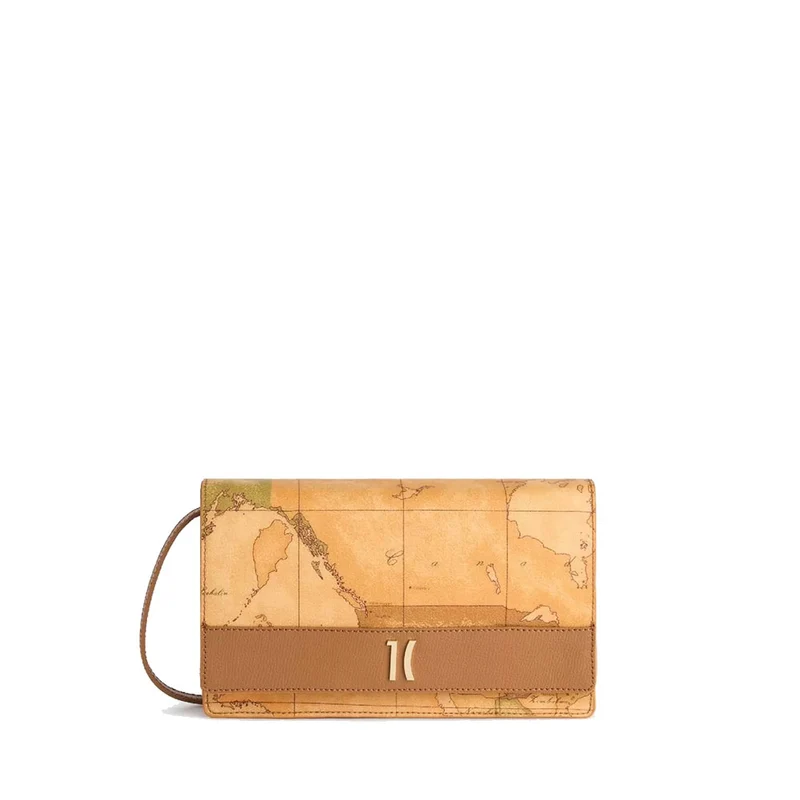 Clutch a Tracolla con Pattina 1A Classe Alviero Martini linea Heritage Geo colore Geo Classic e Cuoio PO40