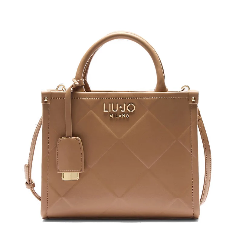 Borsa Donna a Mano LIU JO Better con Motivo a Rombi color Cammello
