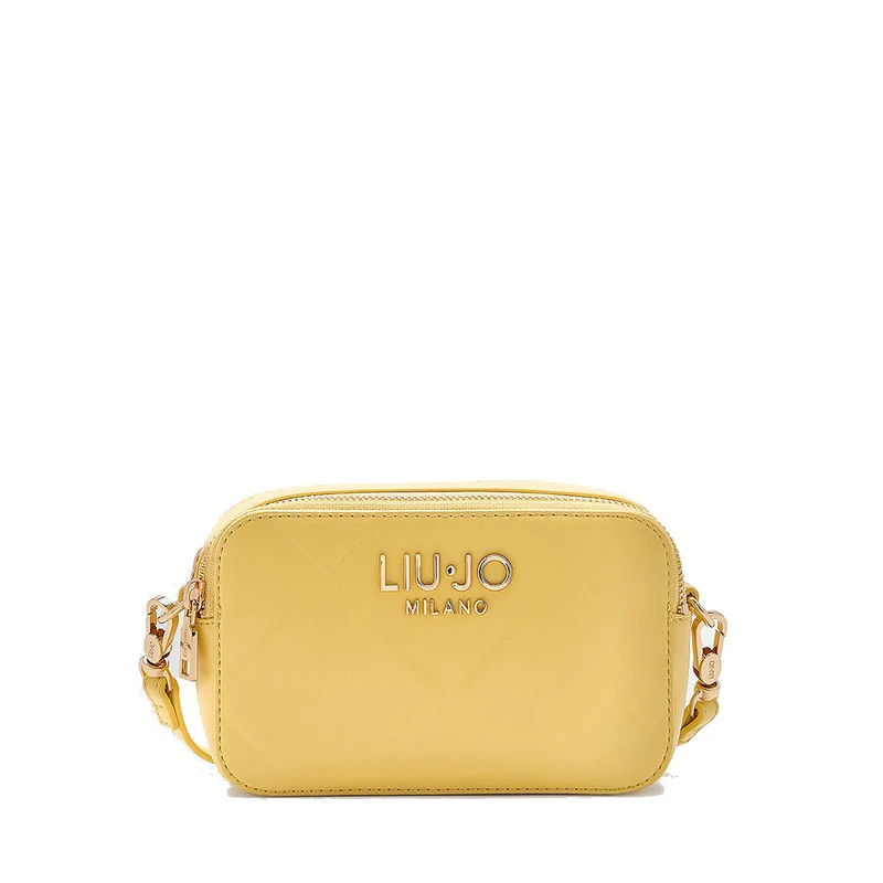 Borsa Donna a Tracolla LIU JO Better con Motivo a Rombi Giallo Crema