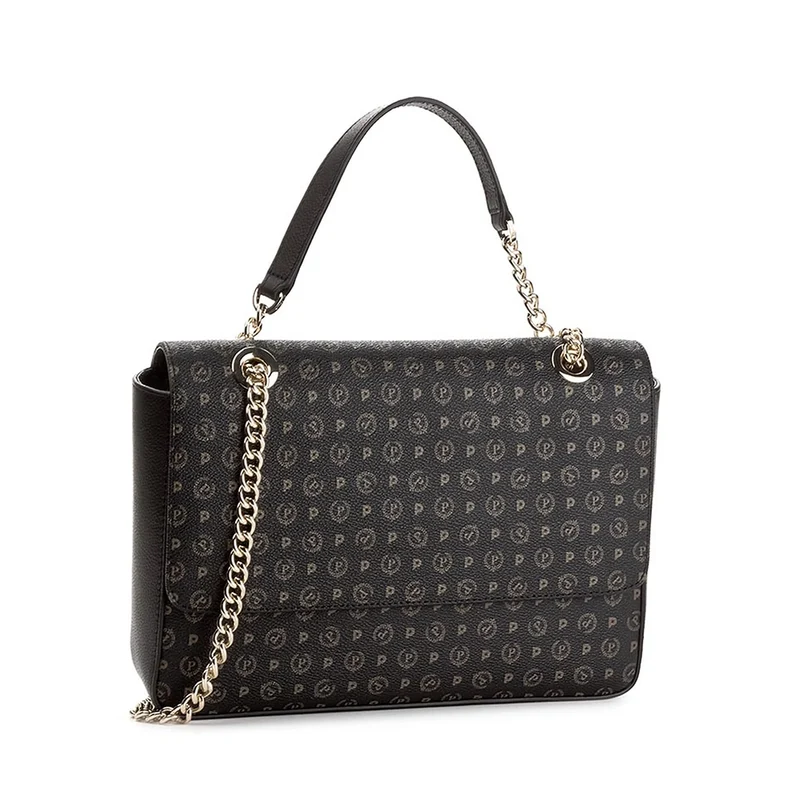 Borsa Donna a Spalla e Tracolla POLLINI Linea Heritage Logo Classic Nero