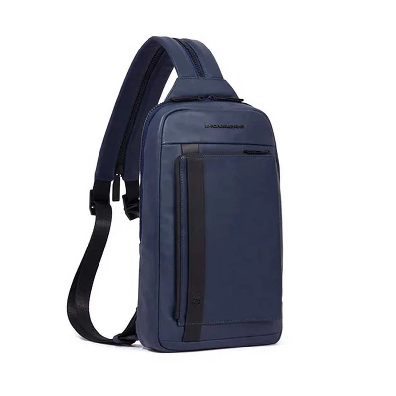 Monospalla Uomo Porta iPad mini PIQUADRO in Pelle Blu Linea David - CA6205S130