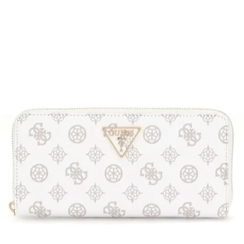 Portafoglio Donna GUESS Chiuso con Zip Linea Laurel colore White Logo