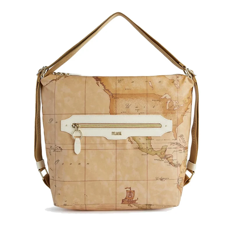 Borsa Sottospalla Doppia Portabilità 1A Classe Alviero Martini linea Social Fusion Geo Classic e Avorio LC01