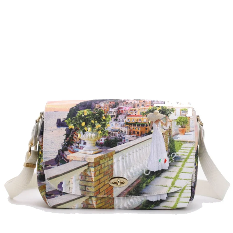 Borsa Donna a Tracolla Y NOT YES-631 Stampa Romantic Coast