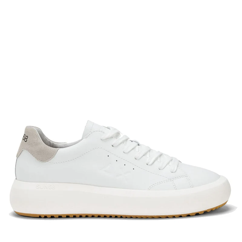 Scarpe Uomo Sun68 Sneakers Big Boy in Pelle Bianca - Z44144