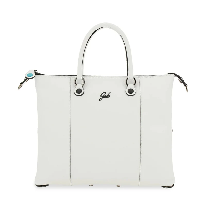 Borsa Donna a Mano con Tracolla GABS G3 PLUS Medium in Pelle Martellata Bianca