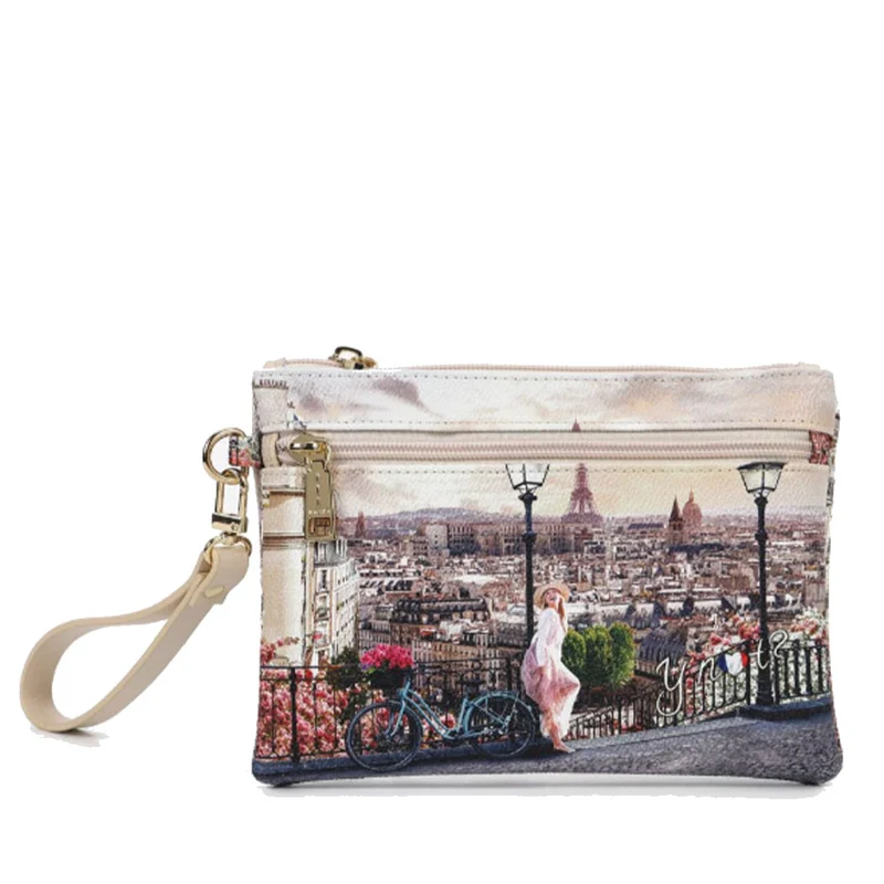 Pochette Donna con Zip Y NOT YES-342 Stampa Promenade
