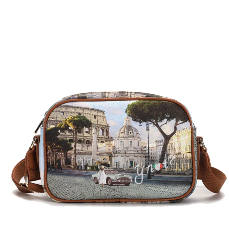 Borsa Donna Y NOT a Tracolla YES-310 Stampa Roman Holidays