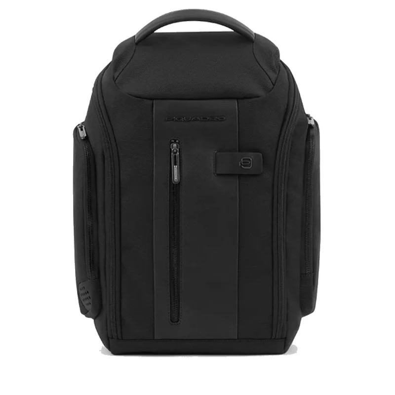 Borsone da Viaggio PIQUADRO con Portabilità a Zaino in Tessuto Riciclato linea Brief Colore Nero