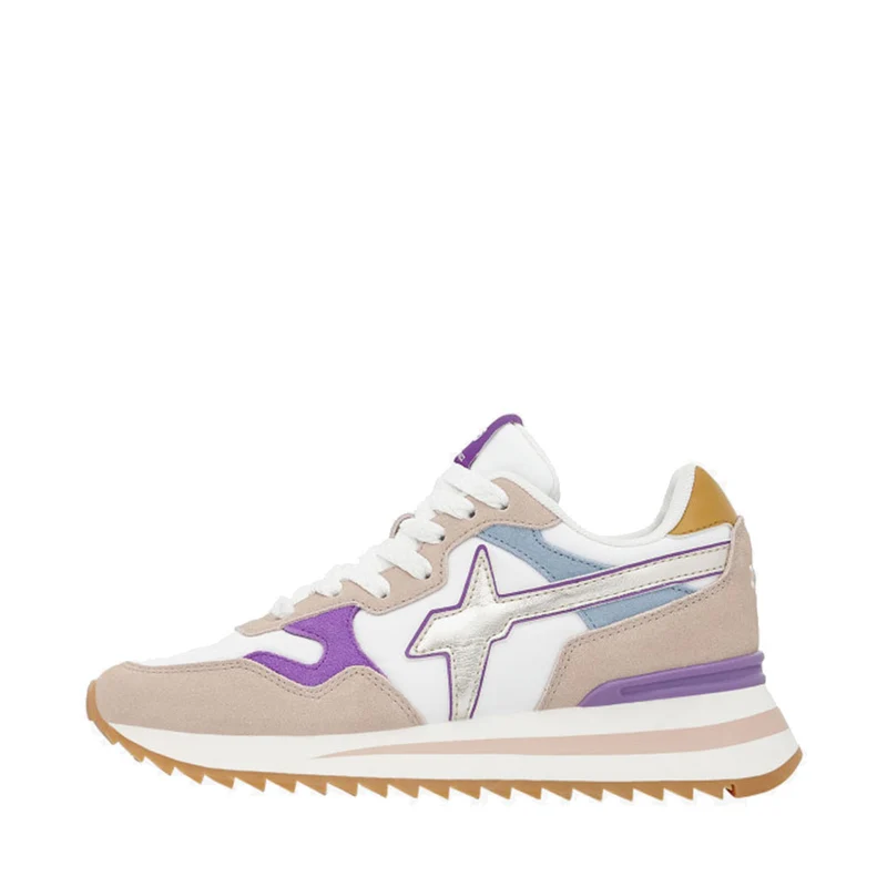 Scarpe Donna W6YZ Sneakers Yak-W. in Tessuto Tecnico e Suede colore Cipria White e Tulip