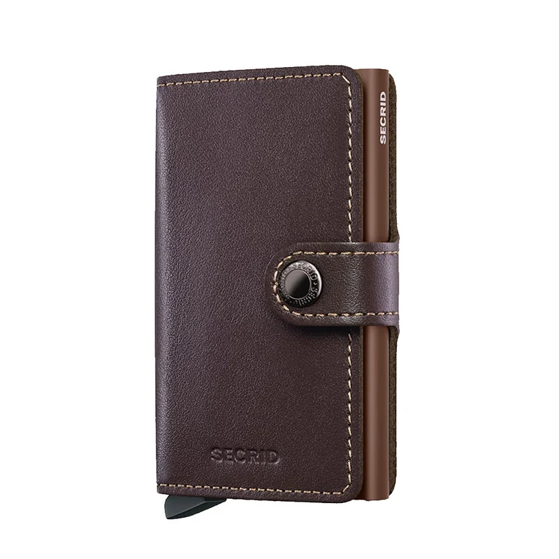 Porta Carte con Clip SECRID linea Original in Pelle Chocolate con RFID