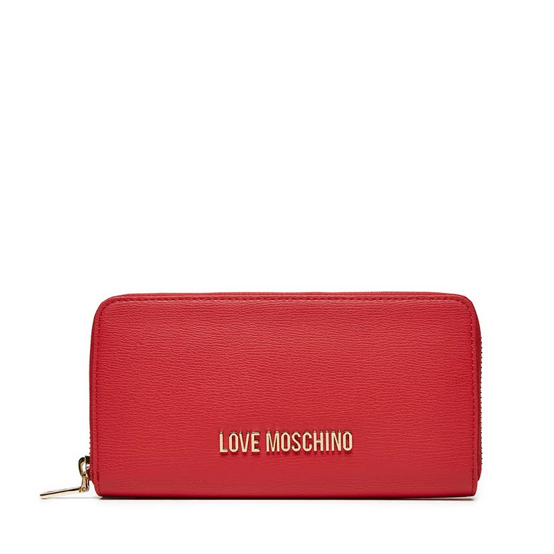 Portafoglio Donna Zip Around LOVE MOSCHINO Effetto Goffrato Rosso