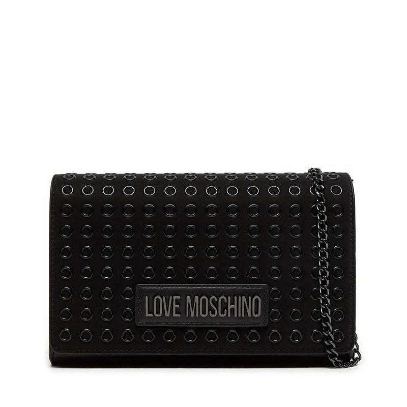 Clutch Donna con Tracolla LOVE MOSCHINO linea Glam Up Nera con Logo Canna di Fucile