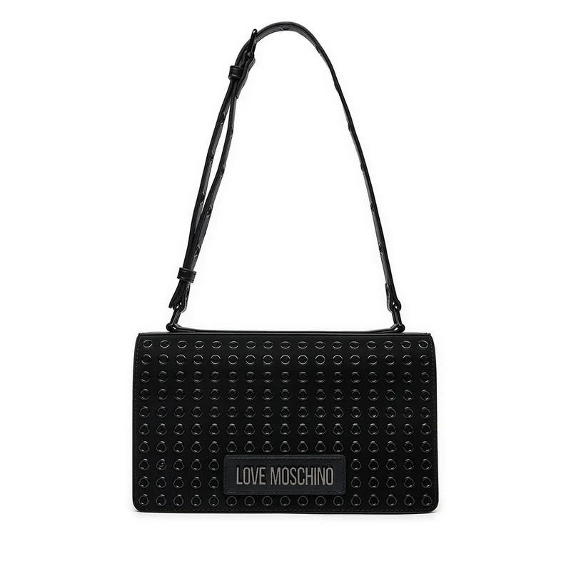 Borsa Donna a Spalla LOVE MOSCHINO linea Glam Up Nera con Logo Canna di Fucile