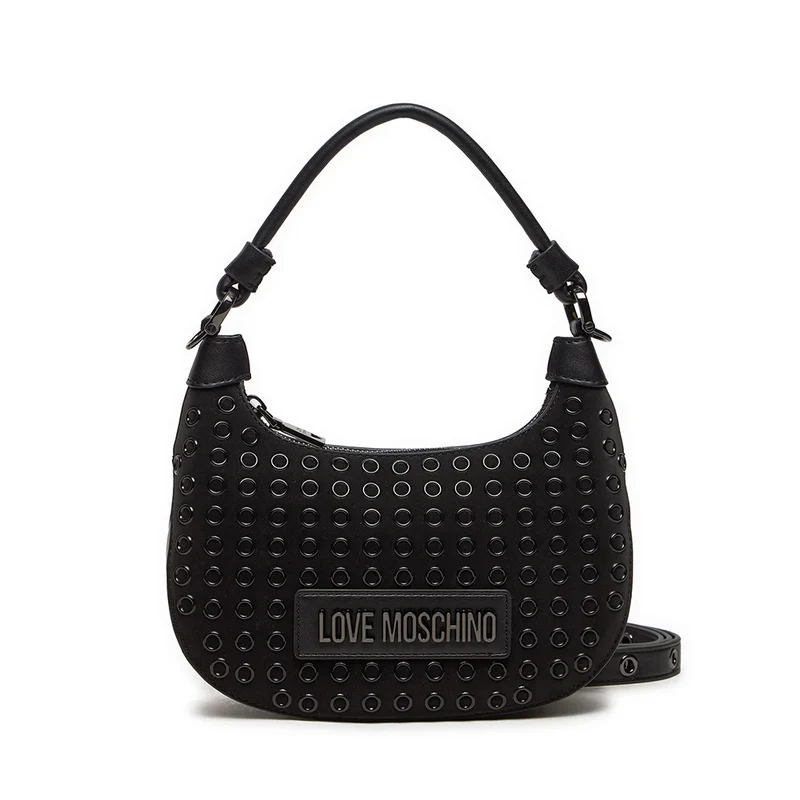 Hobo Bag a Mano LOVE MOSCHINO linea Glam Up Nera con Logo Canna di Fucile