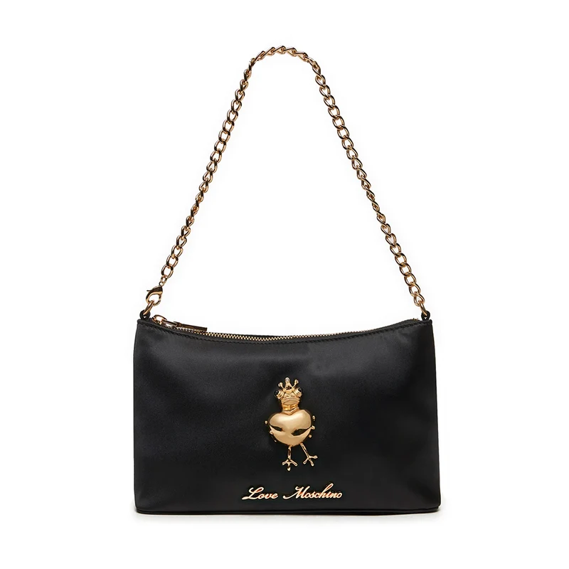 Borsa Donna a Spalla LOVE MOSCHINO linea Funny Love in Satin Nero