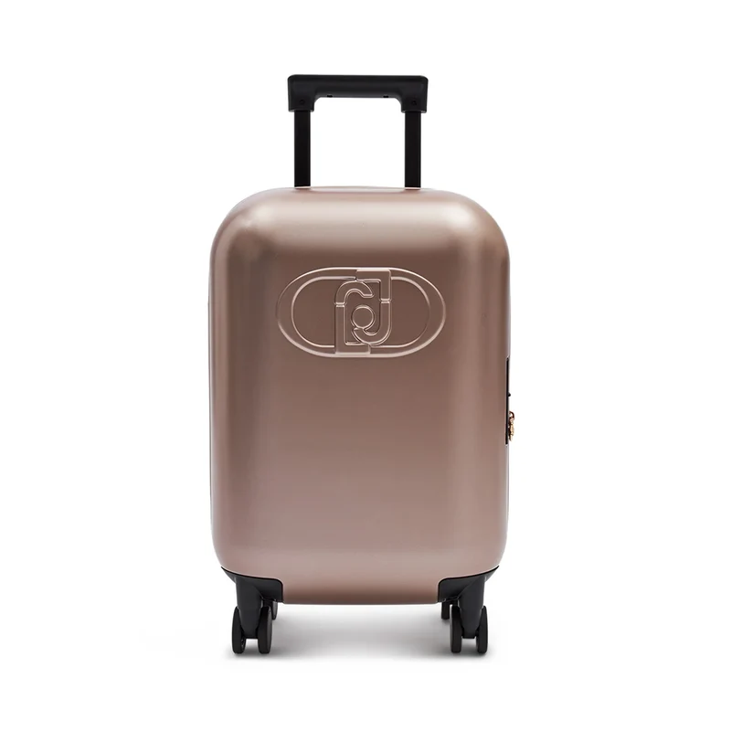 Trolley Cabina Rigido Metallizzato LIU JO 4 Ruote con Maxi Logo colore Rose Smoke
