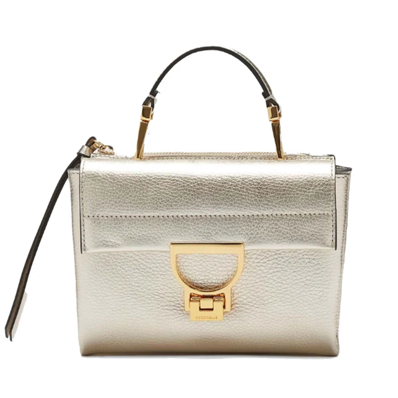 Borsa Donna a Mano con Tracolla COCCINELLE in Pelle Linea Arlettis colore Pale Gold