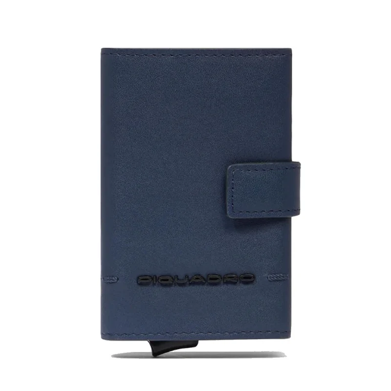 Portacarte PIQUADRO in Pelle e Alluminio con RFID in Pelle Blu - PP5649W135R
