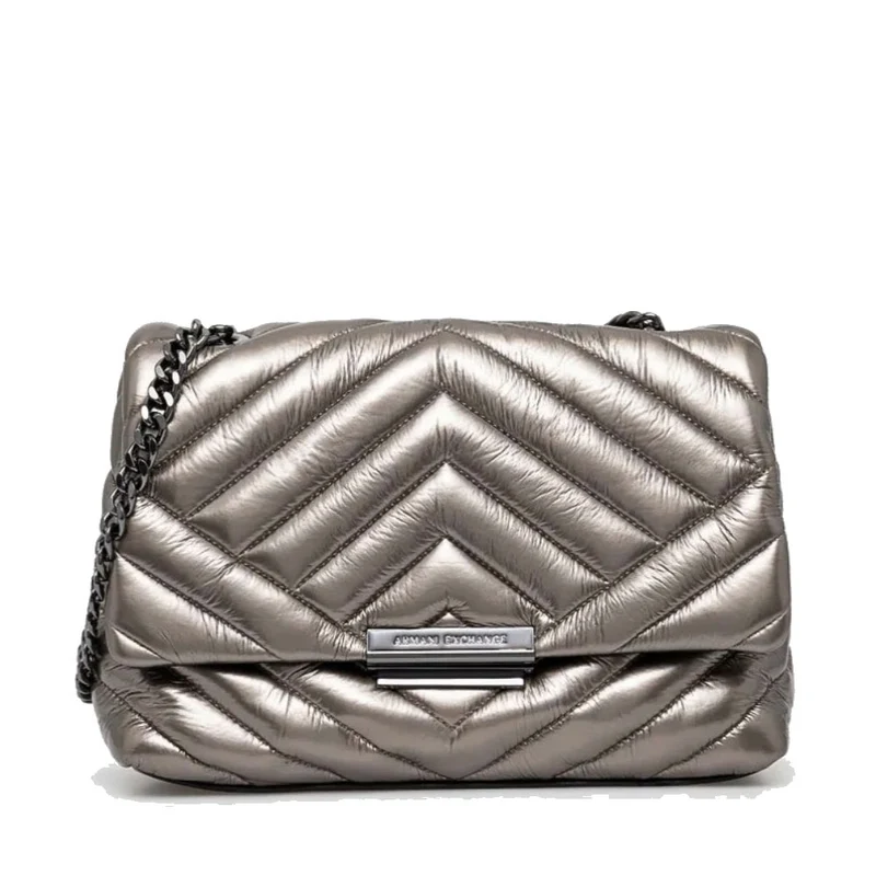 Borsa Donna Hobo a Spalla e Tracolla ARMANI EXCHANGE Colore Gun Metal