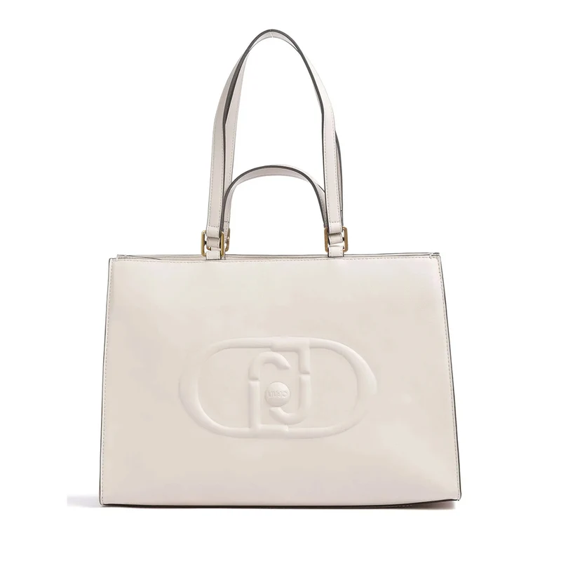 Shopping Bag Large a Mano e a Spalla LIU JO Better True Champagne con Maxi Logo in Rilievo